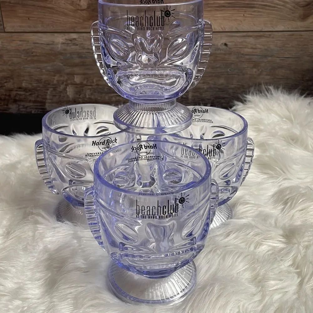 Hard Rock Hotel Beach Club Goblets Drinkware, Set Of 4, Light Purple